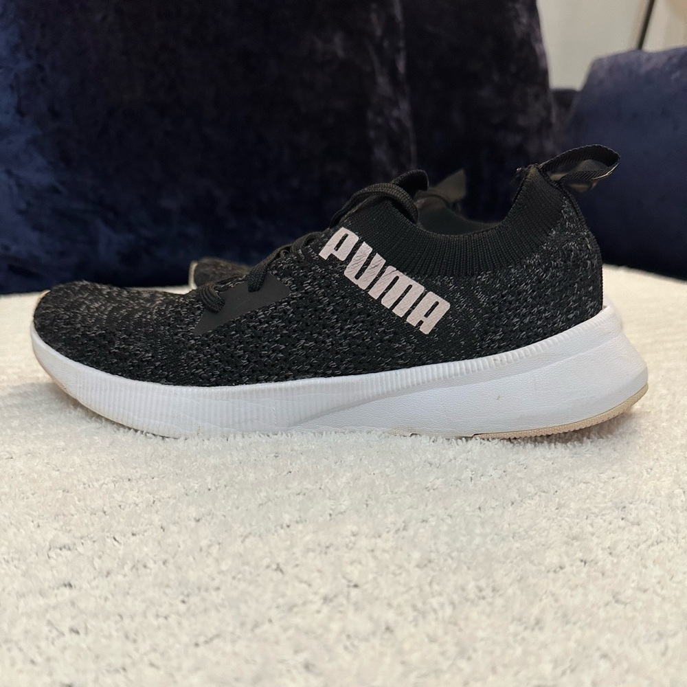 Puma Black Knit Sneakers with White Sole - Picture 8 of 15